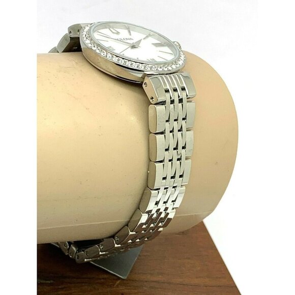 Bulova Women's Watch 96X149 Crystals Mother of Pearl White Dial Silver S… - Picture 9 of 13